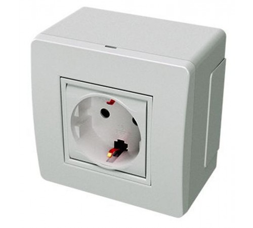 Коробка для миниканалов с силовой розеткой. коричневая (розница)  10482B  DKC