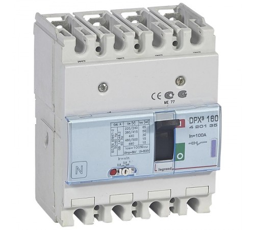 Автоматический выключатель DPX3 160 термомагнитный расцепитель 50кА 400В 4П 100А  420135  Legrand