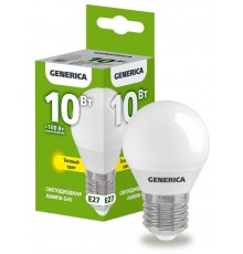 Лампа светодиодная G45 шар 10Вт 230В 3000К E27   LL-G45-10-230-30-E27-G  GENERICA