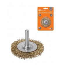Щетка для дрели "плоская", 50 мм, латунированная витая проволока d 0,3 мм, "Рубин",  SQ1096-0201  TDM