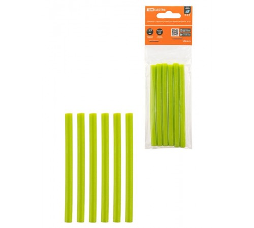 Клеевые стержни универсальные зеленые, 7 мм x 100 мм, 6 шт, "Алмаз"  SQ1024-0505  TDM