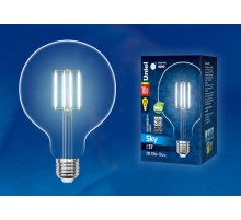 Лампа светодиодная LED-G125-10W/WW/E27/CL PLS02WH LED. "шар", прозр. колба. 3000К Серия Sky  10534  Uniel