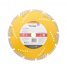 Диск алмазный отрезной Turbo сегментный с защитными секторами, 230х22,2x10мм  KR-90-0108  Kranz