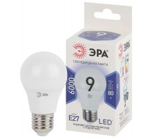 Лампа светодиодная СТАНДАРТ LED A60-9W-860-E27 (диод, груша, 9Вт, хол, E27)  Б0032248  ЭРА
