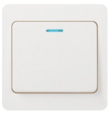 Выключатель Intro Style 7-102-01 с подсветкой, 10А-250В, IP20, СУ, белый  Б0060627  Intro