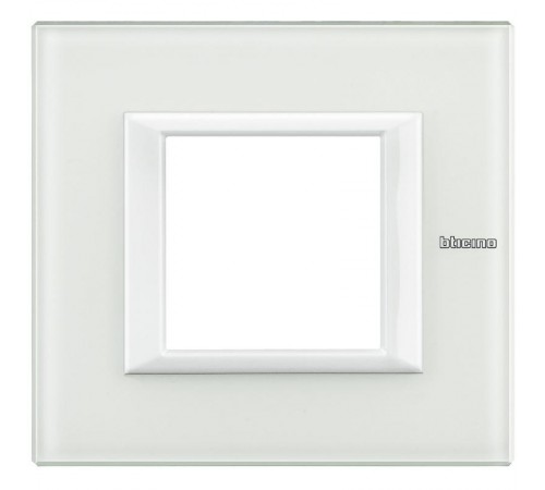 Axolute декоративные накладки прямоугольной формы, Белый, цвет белое стекло, на 2 модуля  HA4802VBB  Legrand