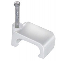 Скоба 12мм плоская пластиковая (20шт)   USK21-12-020  IEK