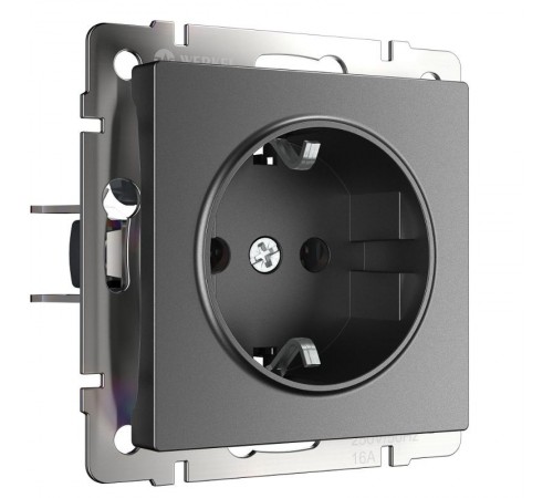 W1171064/ Электроустановочные изделия - Розетка с заземлением (графит матовый)a063103 Werkel