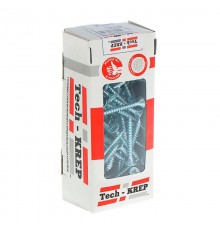 Саморезы универсальные 50х6,0 мм (100 шт) оцинкованные - коробка с окном ( 0,644 кг)  102207  Tech-KREP