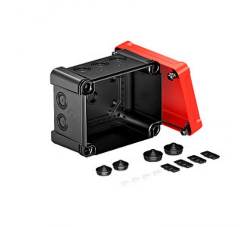Распределительная коробка X10, IP 67, 191х151х126 мм, черная с красной крышкой  2005156  OBO Bettermann