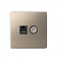 ArtGallery Шампань Розетка двойная TV + компьютерная RJ45, кат. 5Е  GAL000589  SE