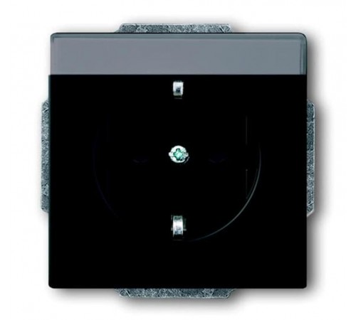 Розетка SCHUKO 16А 250В поле для надписи, Future/Axcent/Carat/Династия, черный бархат  2CKA002011A3884  ABB