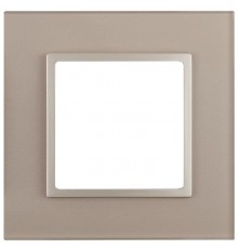 14-5101-04 Рамка на 1 пост, стекло, Эра Elegance, шампань+шамп  Б0034473  ЭРА