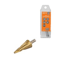 Сверло по металлу ступенчатое, 6-30 мм, 13 ступеней, нитрид., HSS, цилиндр. хв., "Рубин"   SQ1090-0715  TDM