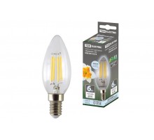 Лампа светодиодная свеча "Филамент" С37-6 Вт-230 В-4000 К-E14 TDM  SQ0340-0276  TDM