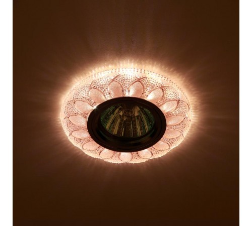 Светильник точечный встраиваемый под лампу DK LD5 MR16 50Вт GU5.3 розовый с подсветкой  Б0028089  ЭРА