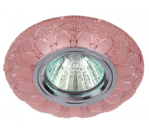 Светильник точечный встраиваемый под лампу DK LD5 MR16 50Вт GU5.3 розовый с подсветкой  Б0028089  ЭРА