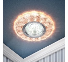 Светильник точечный встраиваемый под лампу DK LD5 MR16 50Вт GU5.3 розовый с подсветкой  Б0028089  ЭРА