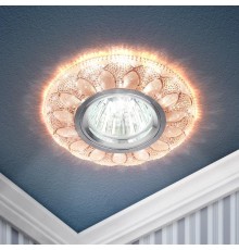 Светильник точечный встраиваемый под лампу DK LD5 MR16 50Вт GU5.3 розовый с подсветкой  Б0028089  ЭРА