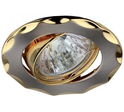 Светильник точечный встраиваемый под лампу KL12A 50Вт MR16 сатин никель/золото литой  C0043687  ЭРА