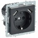 BRITE Розетка с заземлением со шторками 16А с USB A+A 2,1А РЮш10-1-БрЧ черный  BR-R14-16-U21-D21-K02  IEK