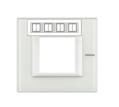 Axolute декоративные накладки прямоугольной формы, горизонтальные, цвет белое стекло, на 2+2+2+2 модуля  HA4802M4HVBB  Legrand