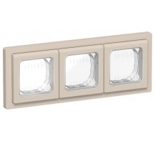 FLITE Рамка 3-местная IP55 Рпро-3-55-ФлЛ льняной  FI-M30-32-55-K88  IEK