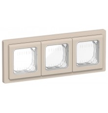 FLITE Рамка 3-местная IP55 Рпро-3-55-ФлЛ льняной  FI-M30-32-55-K88  IEK