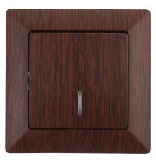 Выключатель Intro Solo 4-102-10 одноклавишный с подсветкой, 10А-250В, IP20, СУ, венге  Б0053570  Intro