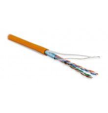 FUTP4-C5E-P26-IN-LSZH-OR-100 (100 м) Кабель витая пара, экранир. F/UTP, категория 5e, 4 пары(26 AWG), многожил. (patch), LSZH 243622  Hyperline