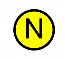 Наклейка "N" (1шт) (d20мм) PROxima  an-2-07  EKF