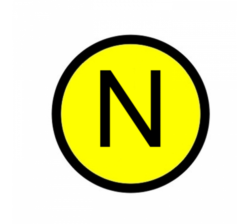 Наклейка "N" (1шт) (d20мм) PROxima  an-2-07  EKF