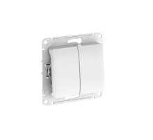Glossa Белый Переключатель 2-клавишный, сх.6/2, 10АХ, механизм, быстрозажимные клеммы  GSL000165S  SE
