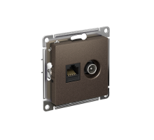 AtlasDesign Мокко Розетка 2-ая комп+TV, RJ45+TV, кат.5E, механизм  ATN000689  SE