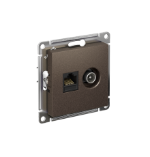 AtlasDesign Мокко Розетка 2-ая комп+TV, RJ45+TV, кат.5E, механизм  ATN000689  SE