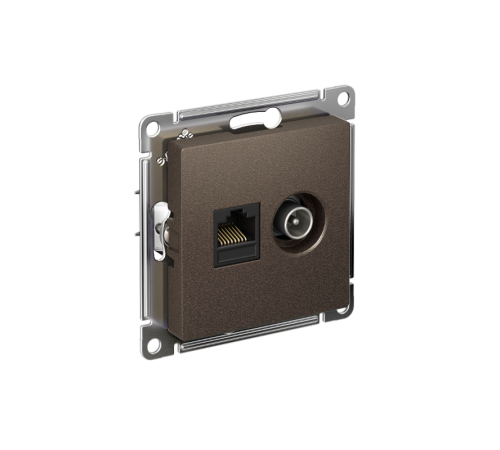 AtlasDesign Мокко Розетка 2-ая комп+TV, RJ45+TV, кат.5E, механизм  ATN000689  SE