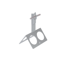 Коньковый держатель зажимной с широким основанием для прутка  5-8 мм H80 мм HD  BKDZ-H80-D5-8 HD  КМ-профиль