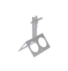 Коньковый держатель зажимной с широким основанием для прутка  5-8 мм H100 мм CU  BKDZ-H100-D5-8 CU  КМ-профиль