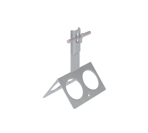 Коньковый держатель зажимной с широким основанием для прутка  5-8 мм H80 мм HD  BKDZ-H80-D5-8 HD  КМ-профиль