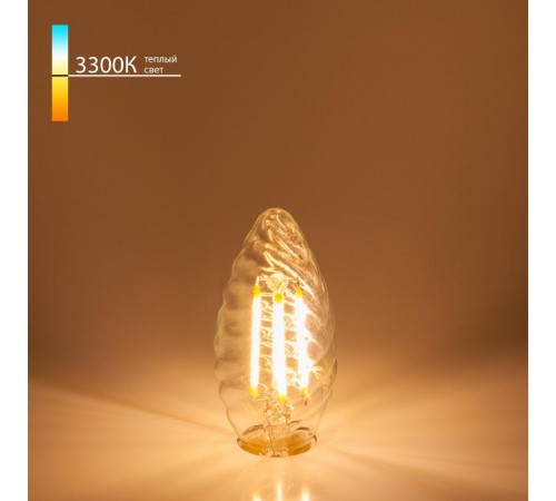 Лампа светодиодная Свеча витая F 7W 3300K E14 прозрачный (BL128)  a041017  Elektrostandard
