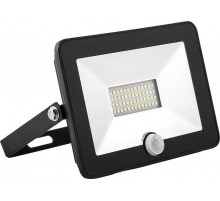 Прожектор светодиодный SFL80-20 с встроенным датчиком 2835SMD 20W 6400K AC220V/50Hz IP65, черный в компактном корпусе  29522  SAFFIT