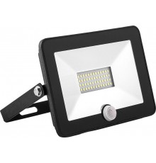 Прожектор светодиодный SFL80-20 с встроенным датчиком 2835SMD 20W 6400K AC220V/50Hz IP65, черный в компактном корпусе  29522  SAFFIT
