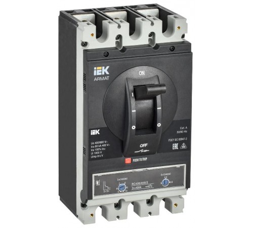 ARMAT Авт. выкл. лит. корпус 3P H 50кА 400А ТМ рег.  AR-MCCB-3H-050-0400A-ATUC  IEK