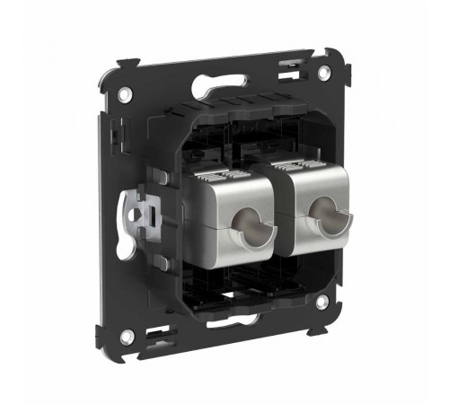 Компьютерная розетка RJ-45 без шторки в стену, кат.6 двойная экранированная, "Avanti", "Черный квадрат"  4402794  DKC