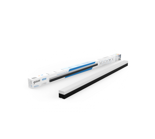 Светильник светодиодный матовый  IP40 1180*70*55мм 48W 4600Лм 6500K Shop Lighting черный 1/12  883625348  Gauss