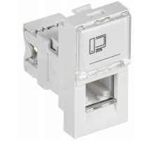 PRIMER РКИ-10-00-П-6 Розетка RJ45 кат.6 (1 модуль) белая  PR-KK40D-RI-0-1-C06U-K01  IEK