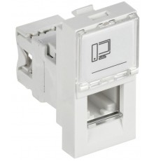 PRIMER РКИ-10-00-П-6 Розетка RJ45 кат.6 (1 модуль) белая  PR-KK40D-RI-0-1-C06U-K01  IEK