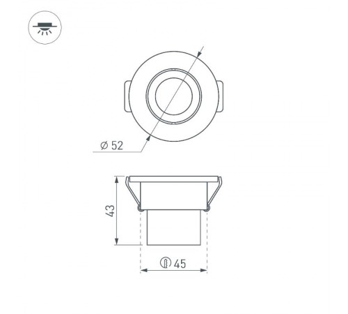 Светодиодный светильник LTM-R52WH 3W Warm White 30deg  015393  Arlight