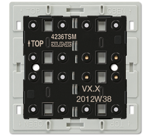 Кнопочный модуль для подключения к релейеной станции, 3 канала, 6 точек срабатывания  4236TSM  Jung