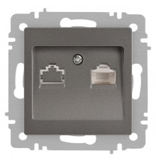 Розетка Intro Accent 6-303-09 информационная RJ45, IP20, СУ, титан  Б0063642  Intro